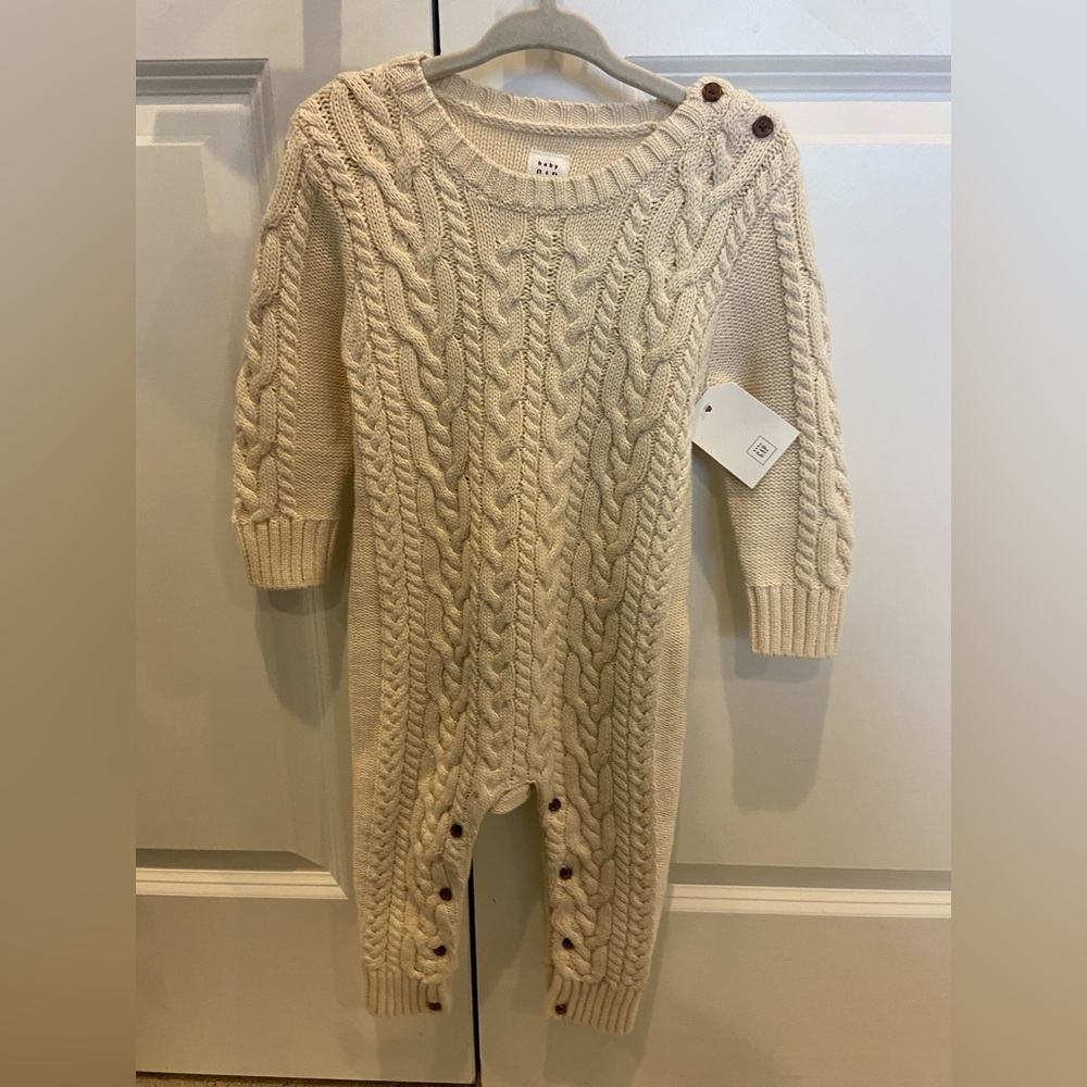 NWT Baby Gap Cable Knit Baby Onesie in Cream
